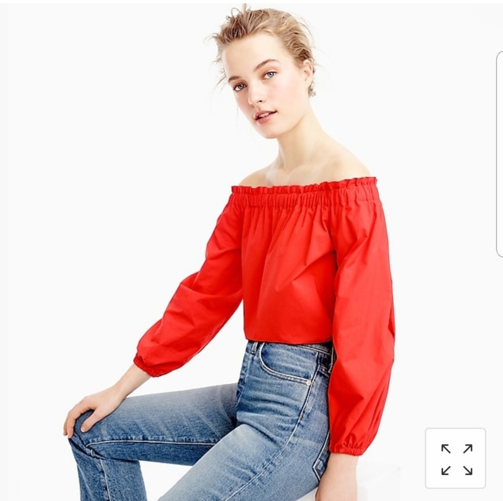 J. Crew long sleeve ruffled cold shoulder top, sz 0P